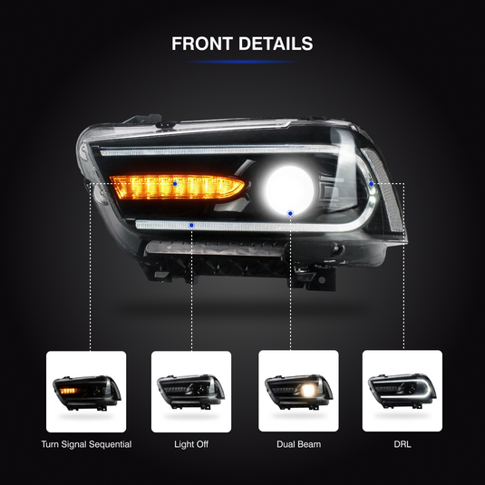 DGH7 Charger LED Headlights DODGE 2011-2014