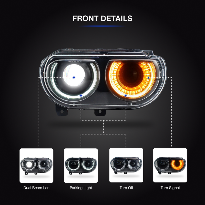 Load image into Gallery viewer, DGH6 Modified LED Headlights Dodge Challenger 2008-2014
